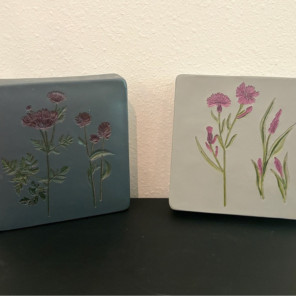 Floral Embossed Decorative Plaques